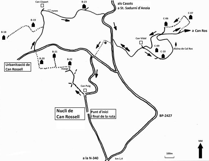 Itinerari de la ruta de les barraques de pedra seca de Can Rossell