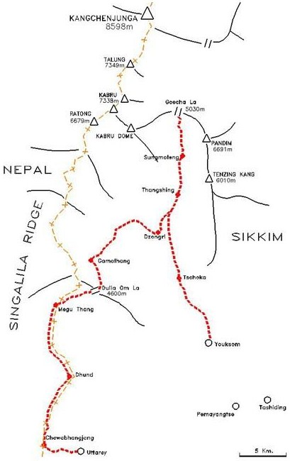 Mapa-ruta del trekking