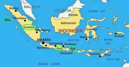 Illes d'Indonèsia visitades en aquest viatge