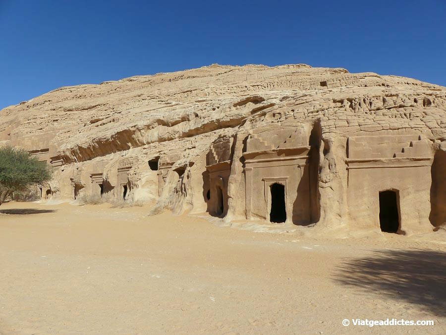 Diverses tombes en la part posterior del conjunt d'AlBanat (Hegra, Al-Ula)