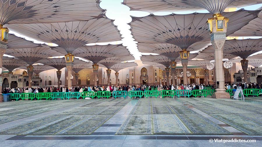 Abans de l'oració de la tarda (Maghrib) en el pati exterior de la Mesquita del Profeta (Medina)