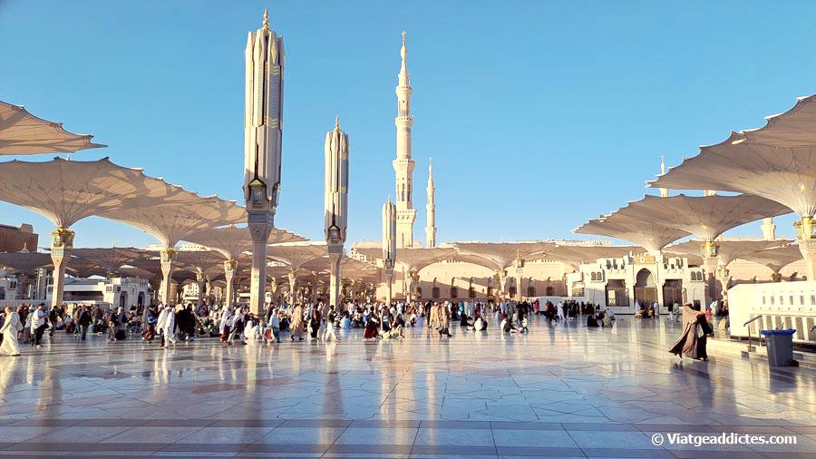 Fidels en l'enorme pati de la Mesquita del Profeta (Medina)