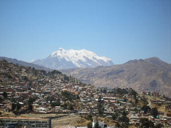 Vista de l'Illimani des de La Paz