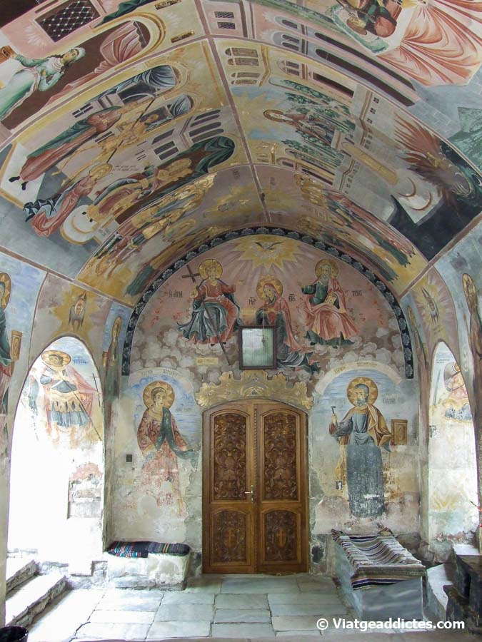 Frescos en el porxo d'entrada a l'església<br />d'Sveta Bogorodtitsa (monestir de Bachkovo)