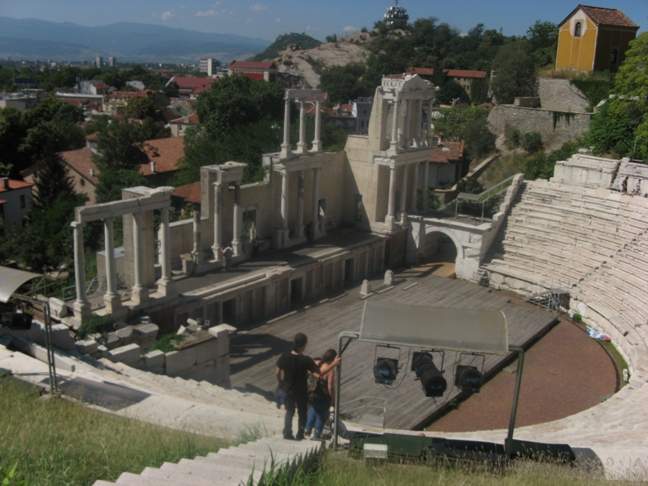 Escena del teatro romano de Plovdiv