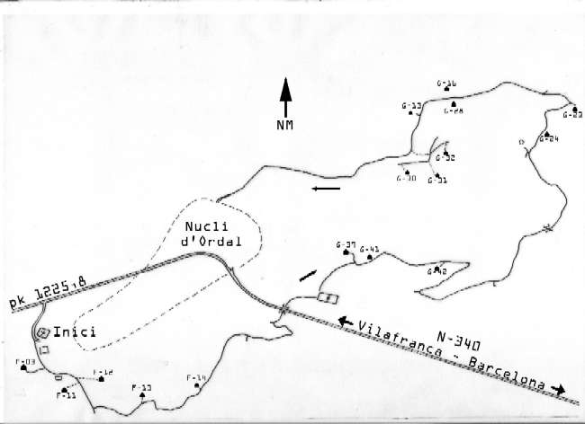 Recorregut de la ruta d'Ordal (Subirats)