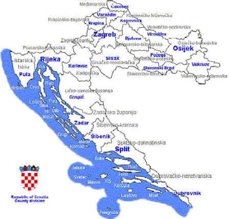 Mapa de Croacia