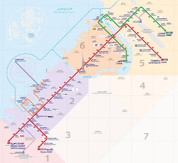 Mapa del metro de Dubai