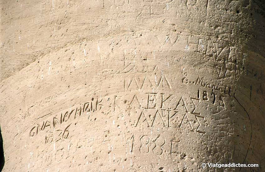 Graffitis de época en el Gran Templo de Abu Simbel