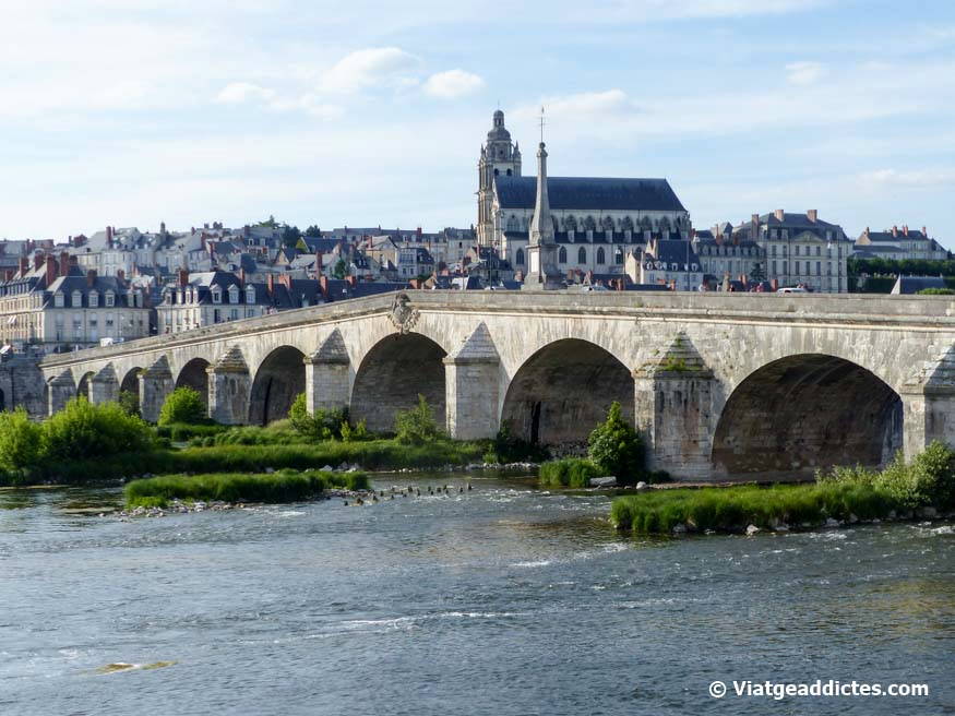Vista del río Loira y la ciudad de Blois