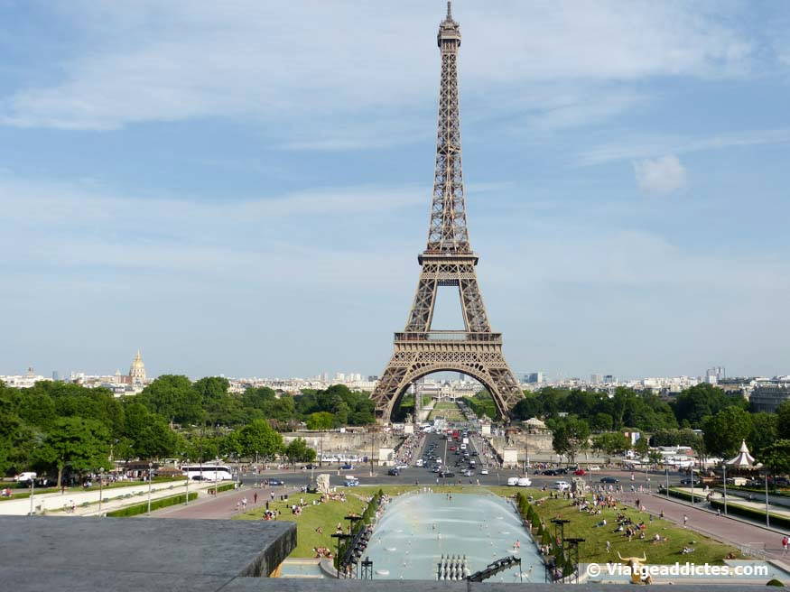 Vista de la Torre Eiffel des de l'Esplanada de Trocadero