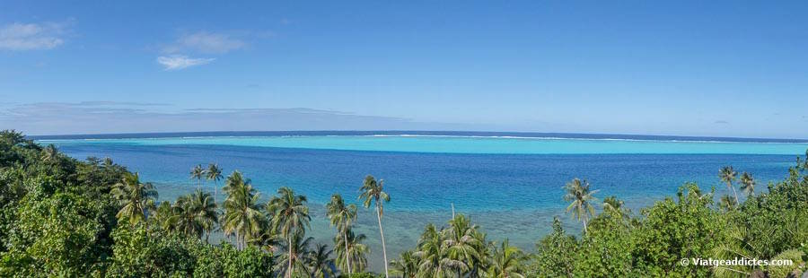 Vista de la llacuna des del mirador Tefarerii (Huahine Iti, illes de la Societat)