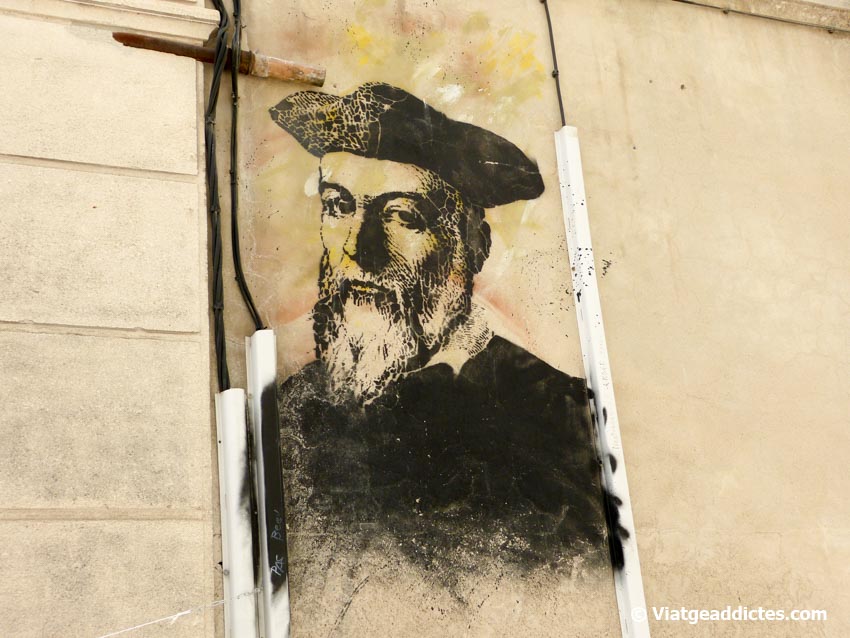 Retrato de Michel de Nostredame, Nostradamus,en una calle de Saint-Rémy de Provence, su ciudad natal