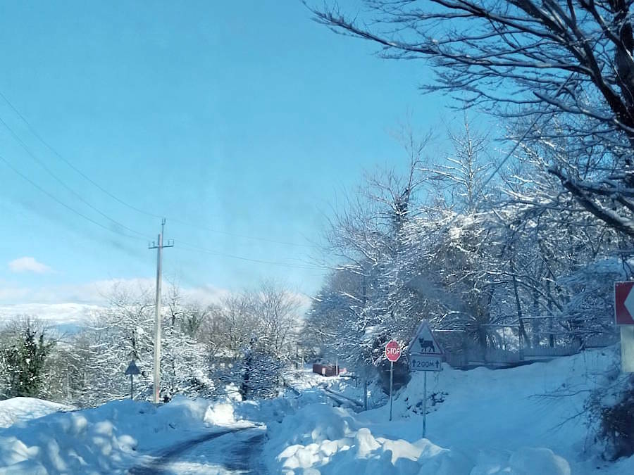 Una de les moltes carreteres nevades que vam trobar a Geòrgia