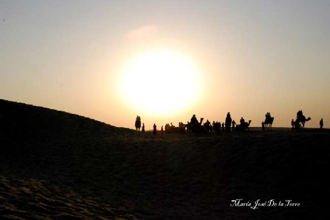 Puesta de sol en el desierto del Thar