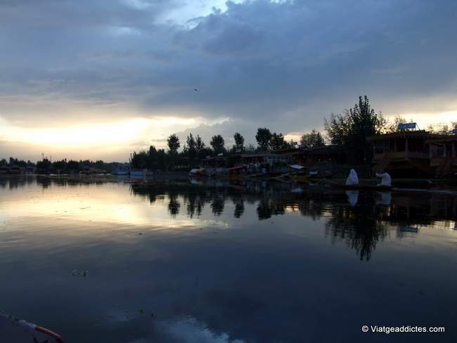 Atardecer sobre el lago Dal (Srinagar)