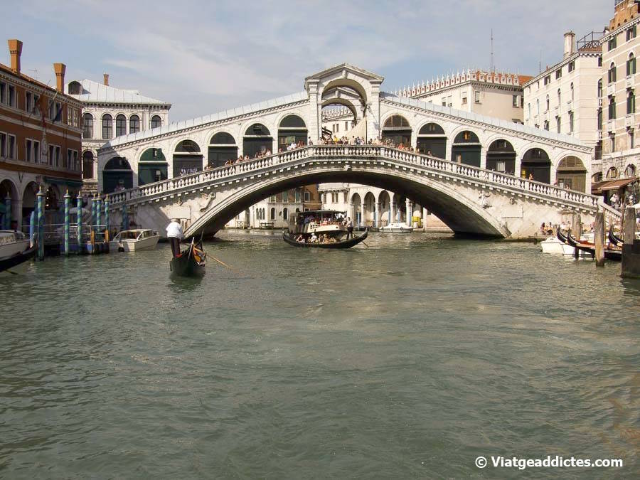 El puente de Rialto sobre el Gran Canal de Venecia