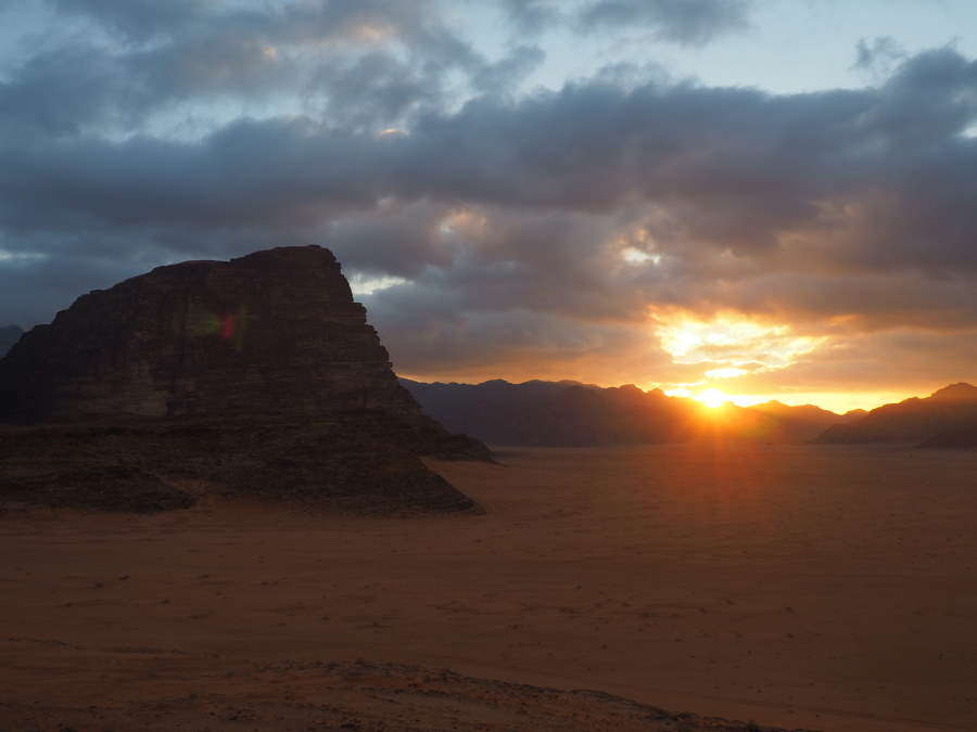 Posta de sol en el desert de Wadi Rum