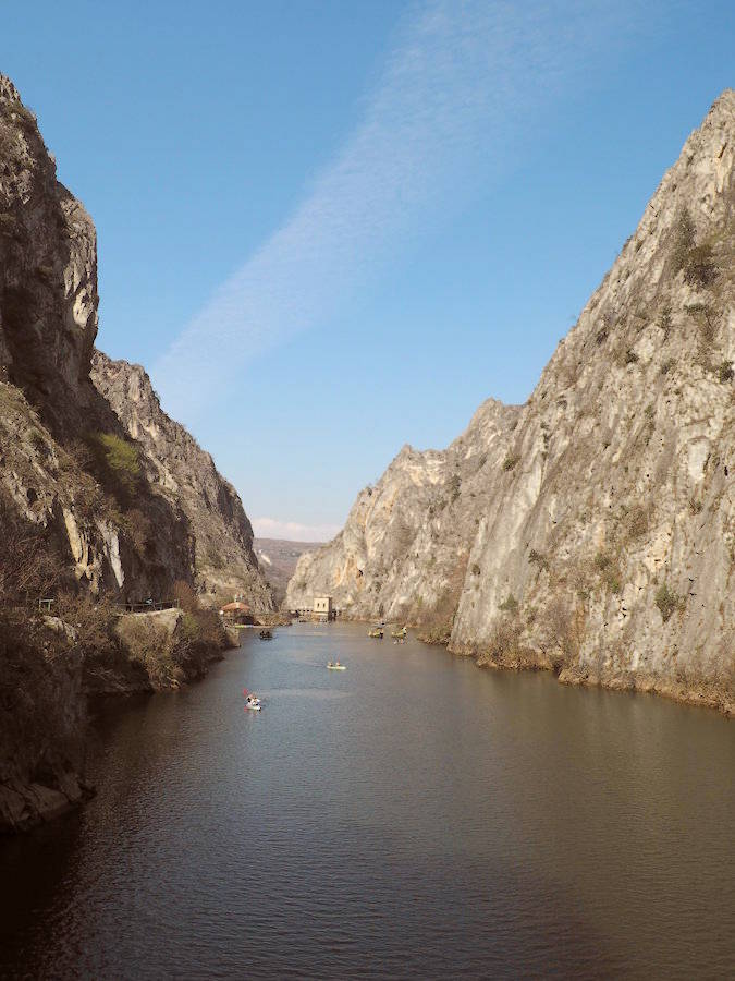 El canyó de Matka i la presa formada pel riu Treska