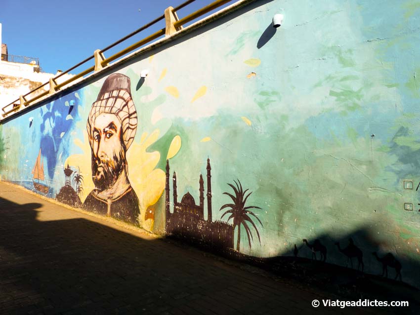 Mural sobre el gran viatger tangerí Ibn-Battuta (Tànger)