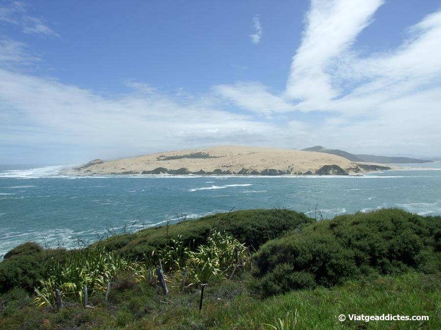 Vista sobre la badia de Hokianga i les dunes des d'Arai te Uru (Ōmāpere, illa Nord de Nova Zelanda) Vista sobre la badia de Hokianga i les dunes des d'Arai te Uru (Ōmāpere, illa Nord de Nova Zelanda)