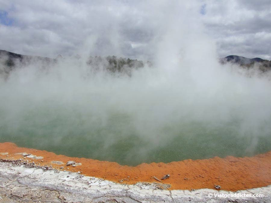 Vista de la Champagne Pool (Wai-o-Tapu, illa Nord de Nova Zelanda) Vista de la Champagne Pool (Wai-o-Tapu, illa Nord de Nova Zelanda)