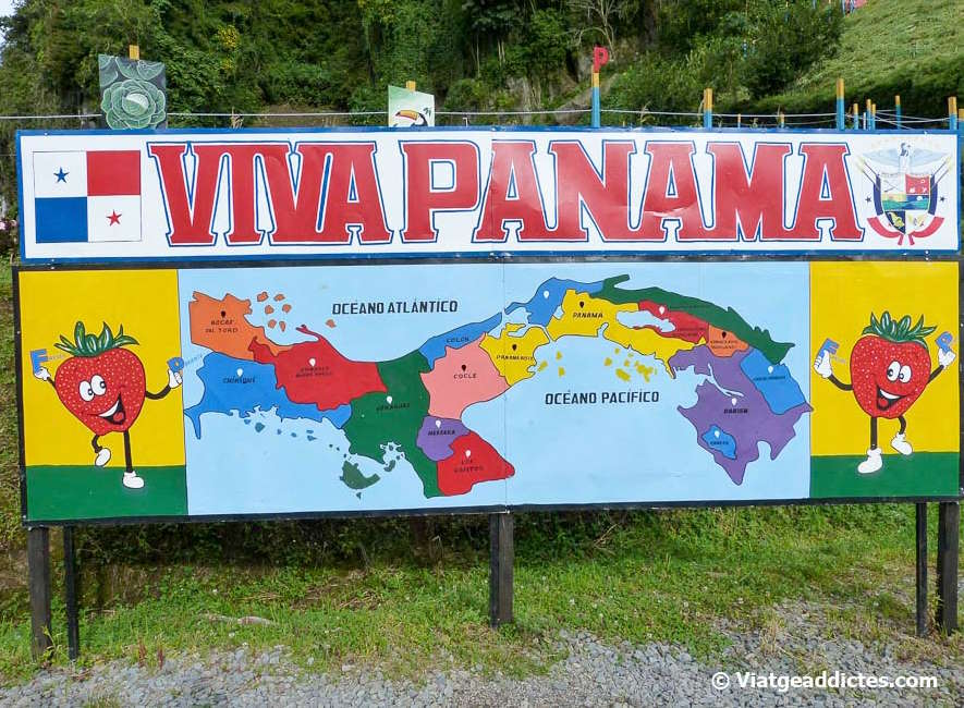 «Viva Panamá», rètol a Cerro Punta (Guadalupe, Chiriquí)