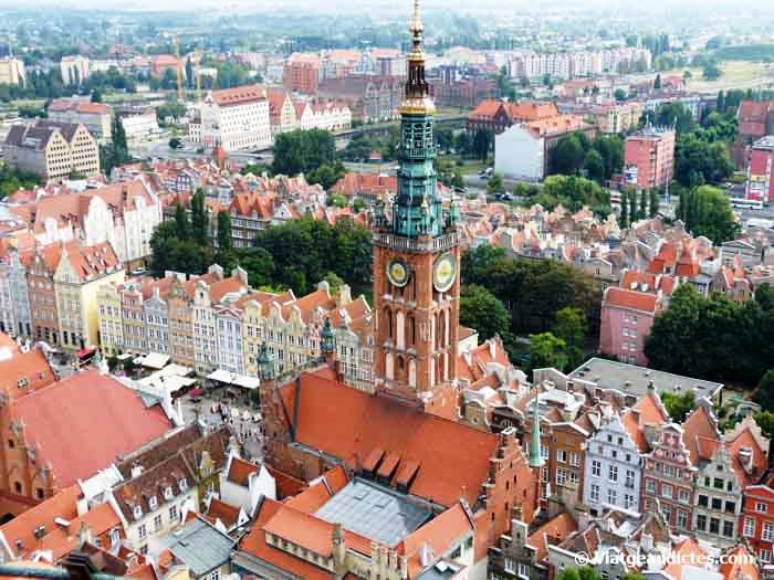 Vista de Gdansk desde la torre de la basílica de Santa María