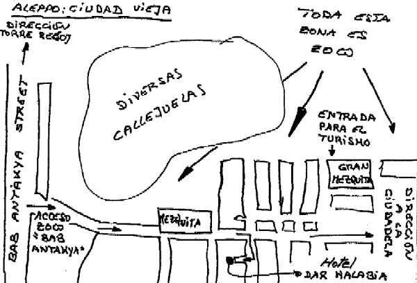 Mapa de la Ciudad Vieja de Aleppo