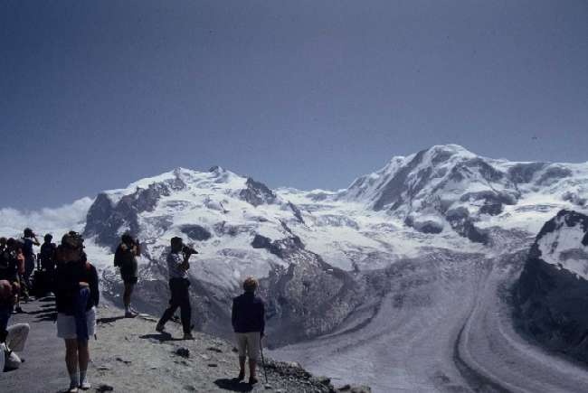 Panoràmica del massis del Mont Rosa<br />des de Gornergrat