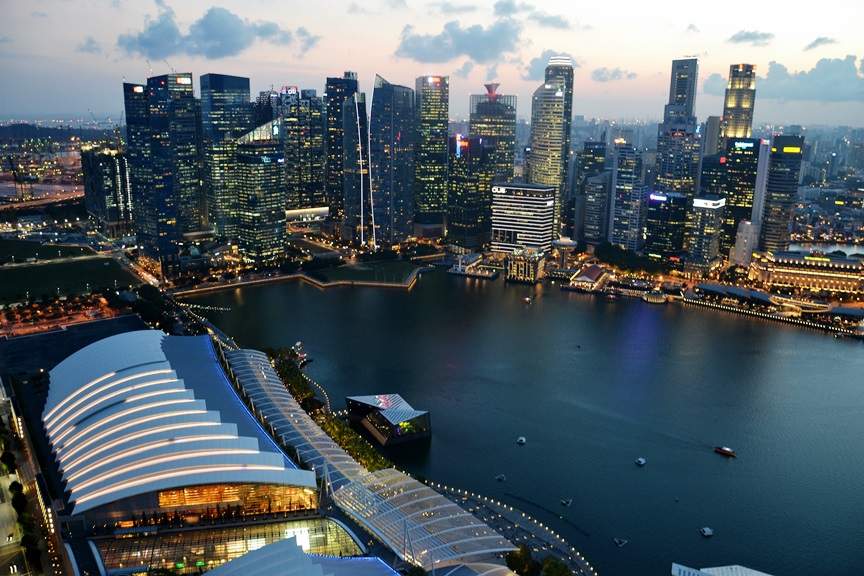 Vista del skyline de Singapur