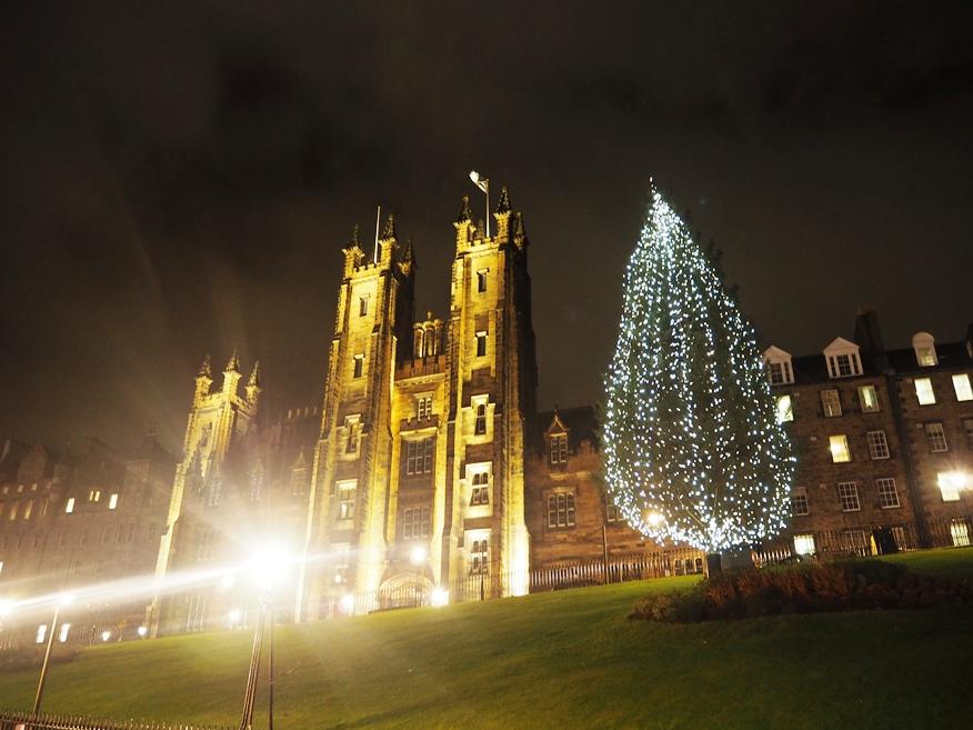 Arbre nadalenc davant de la Universitat d'Edimburg