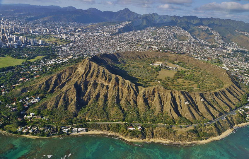 El cràter Diamond Head, situat en l'illa d'Oahu (Hawaii)