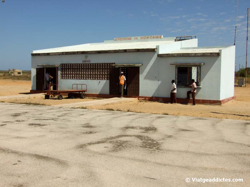 Morombe (Madagascar). Waiting the daily flight outside Terminal 1 (and the only one) in Morombe's airport
